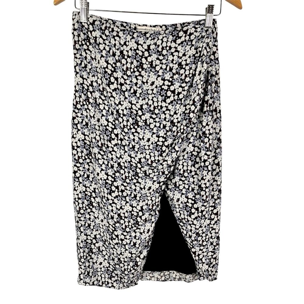 ABERCROMBIE & FITCH Women's Multicolor Floral Slit Wrap Pencil Skirt Small
